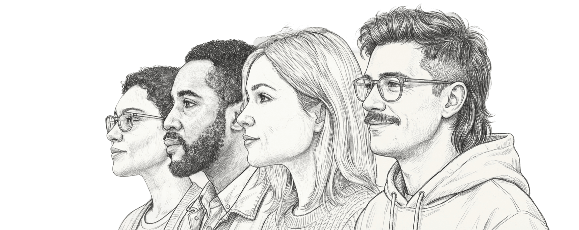 diverse students looking forward